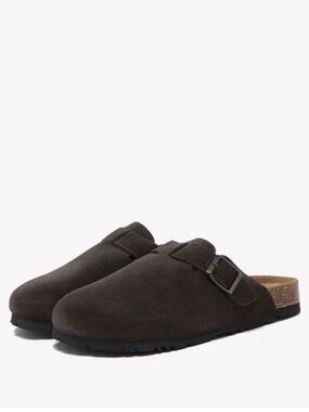 EVERAU Men’s Suede Slip-On Clog Mule with Buckle, USD 42, BRAND NEW